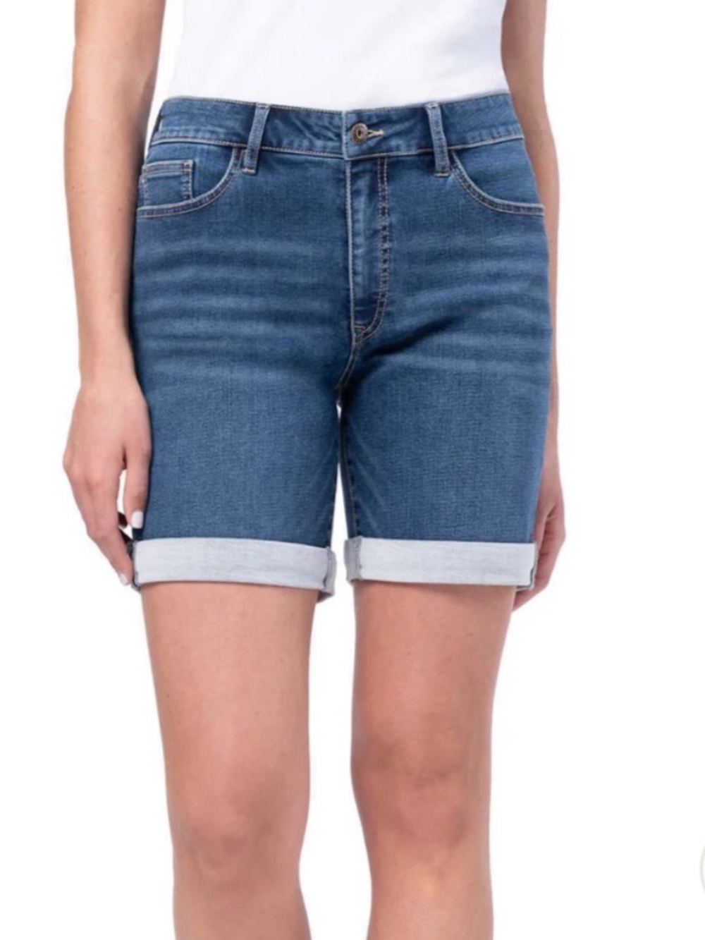 ☀️Parasuco Rolled Cuff Denim Jean Shorts with Tummy Slimming 6